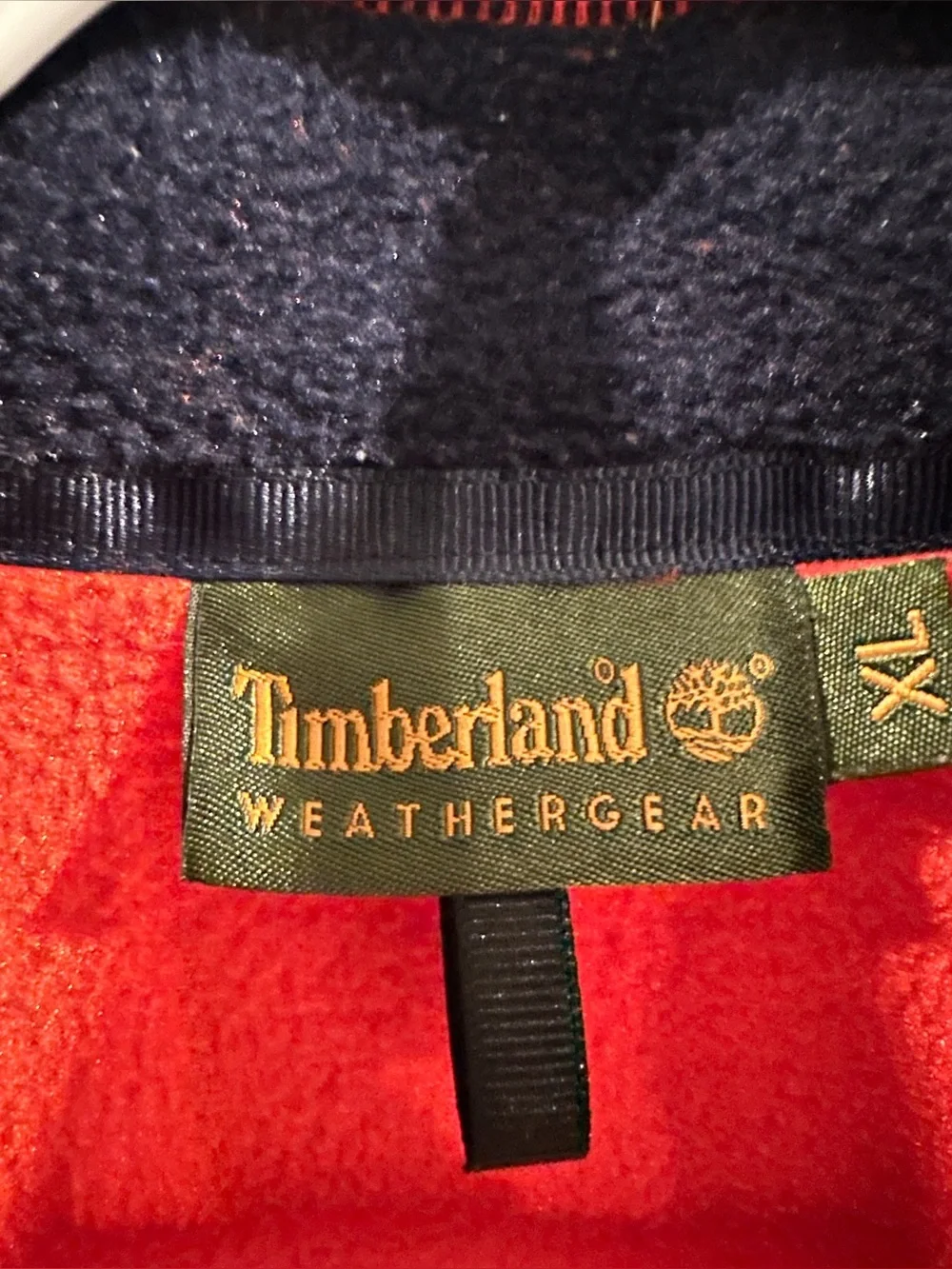 Timberland Red Fleece Vest with Navy Panels